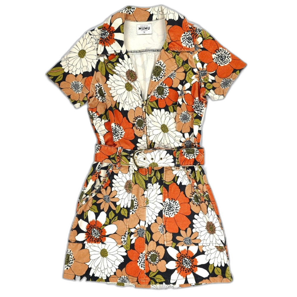 SHOW ME YOUR MUMU Outlaw Dress Hutton Floral Corduroy 70s Western Boho Indie - Picture 1 of 11